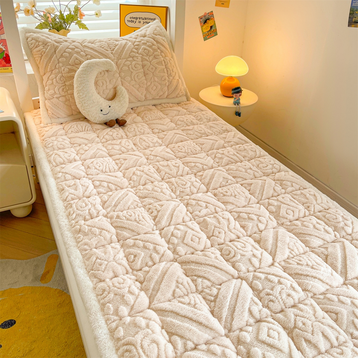 91家纺网 家纺一手货源 找家纺 （总）雯豆家纺 2025新款加厚塔芙绒床垫床褥床护垫学生宿舍床大学生单人褥子