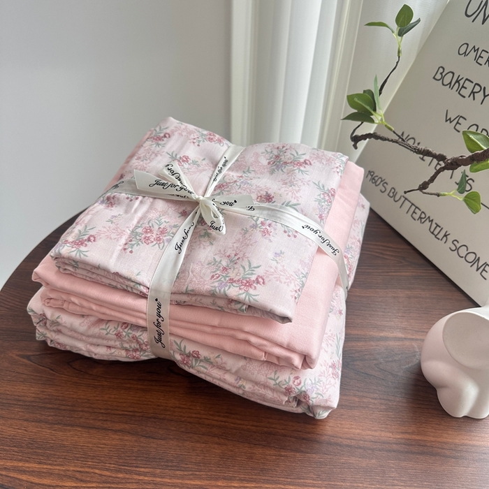 爱思佳 2024新款A类母婴全棉双层纱印花四件套直播热卖系列三 叠拍图 鸢尾