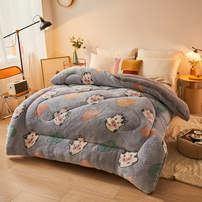 91家纺网 家纺一手货源 找家纺 梦初语 2025新款羊羔绒被子棉被双面绒冬被秋冬季保暖加厚雪花绒被芯直播 勇敢牛牛