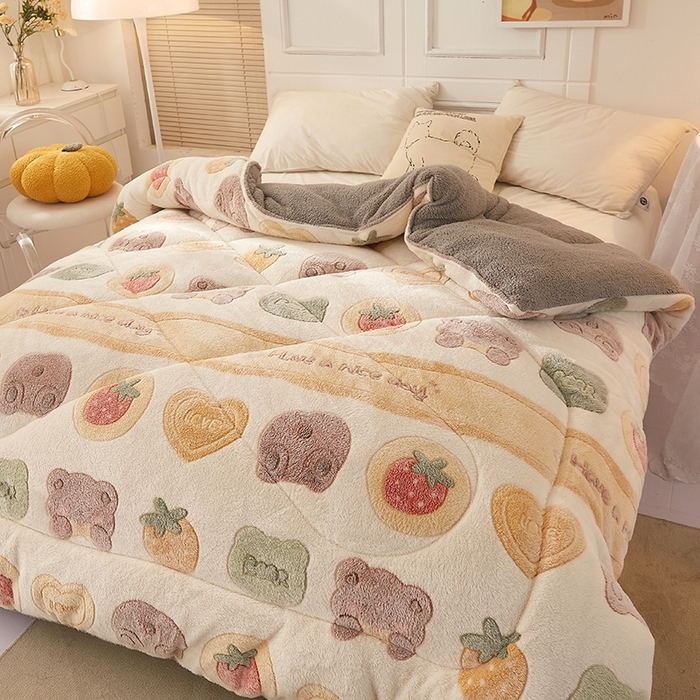 91家纺网 家纺一手货源 找家纺 （总）梦初语 2025新款羊羔绒被子棉被双面绒冬被秋冬季保暖加厚雪花绒被芯直播