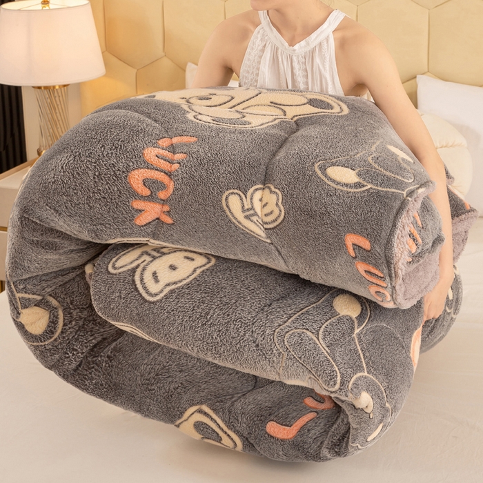 91家纺网 家纺一手货源 找家纺 （总）梦初语 2025新款羊羔绒被子棉被双面绒冬被秋冬季保暖加厚雪花绒被芯直播