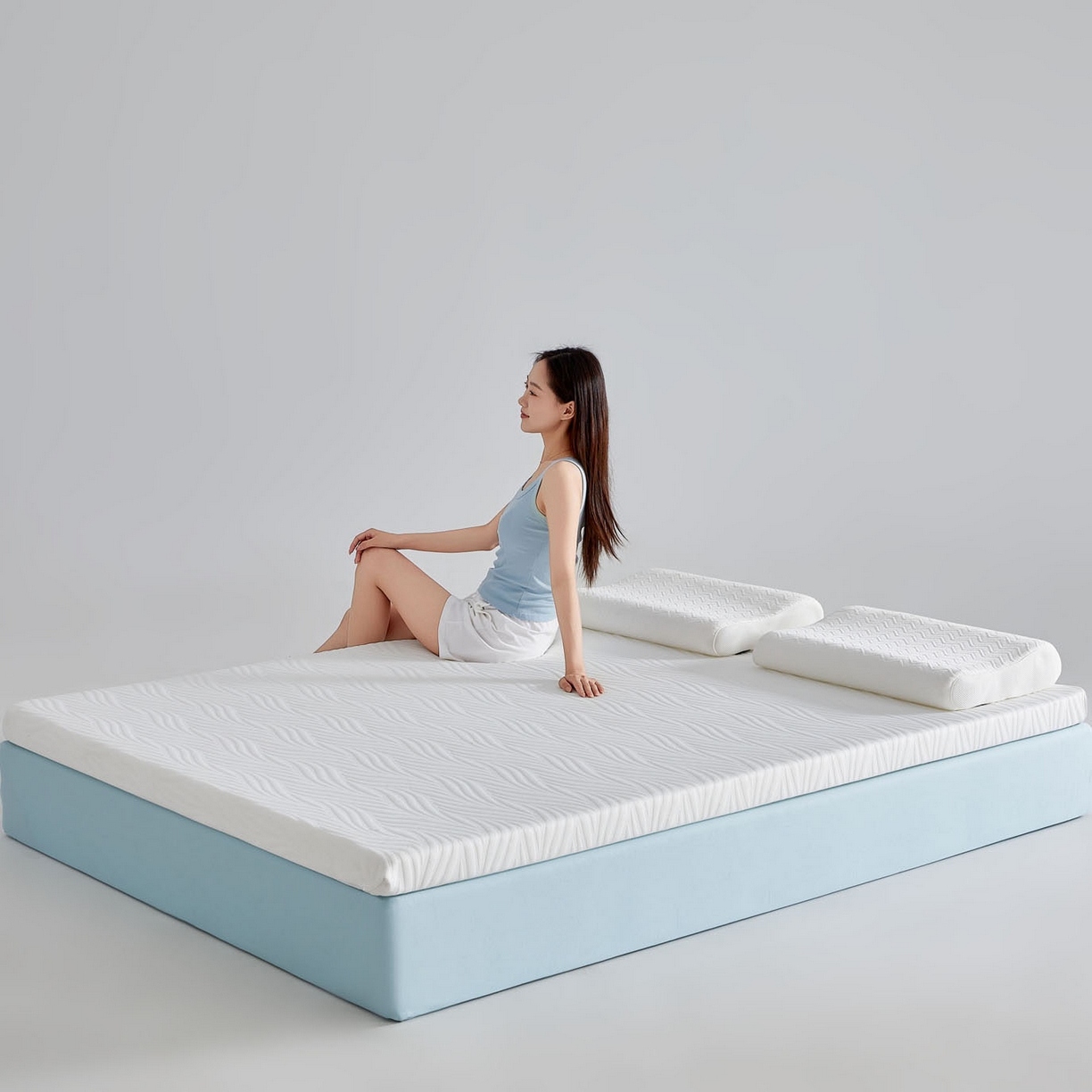 91家纺网 家纺一手货源 找家纺 暖季家纺 2025新款零压深睡眠成人记忆棉针织棉提花床垫 清韵