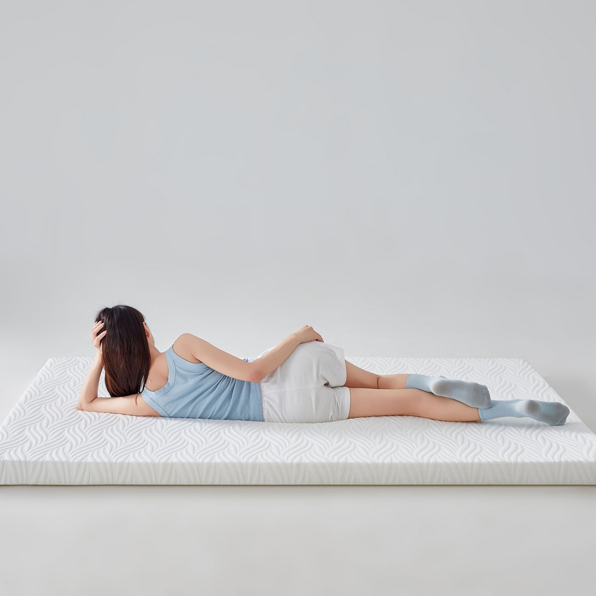 91家纺网 家纺一手货源 找家纺 暖季家纺 2025新款零压深睡眠成人记忆棉针织棉提花床垫 清韵