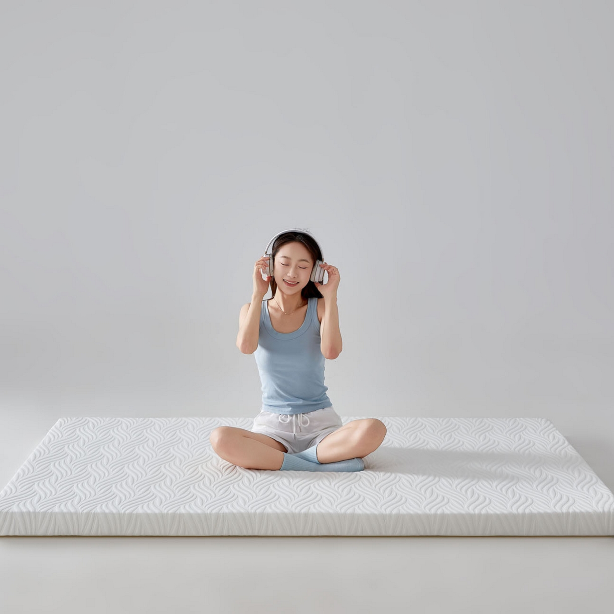 91家纺网 家纺一手货源 找家纺 暖季家纺 2025新款零压深睡眠成人记忆棉针织棉提花床垫 清韵