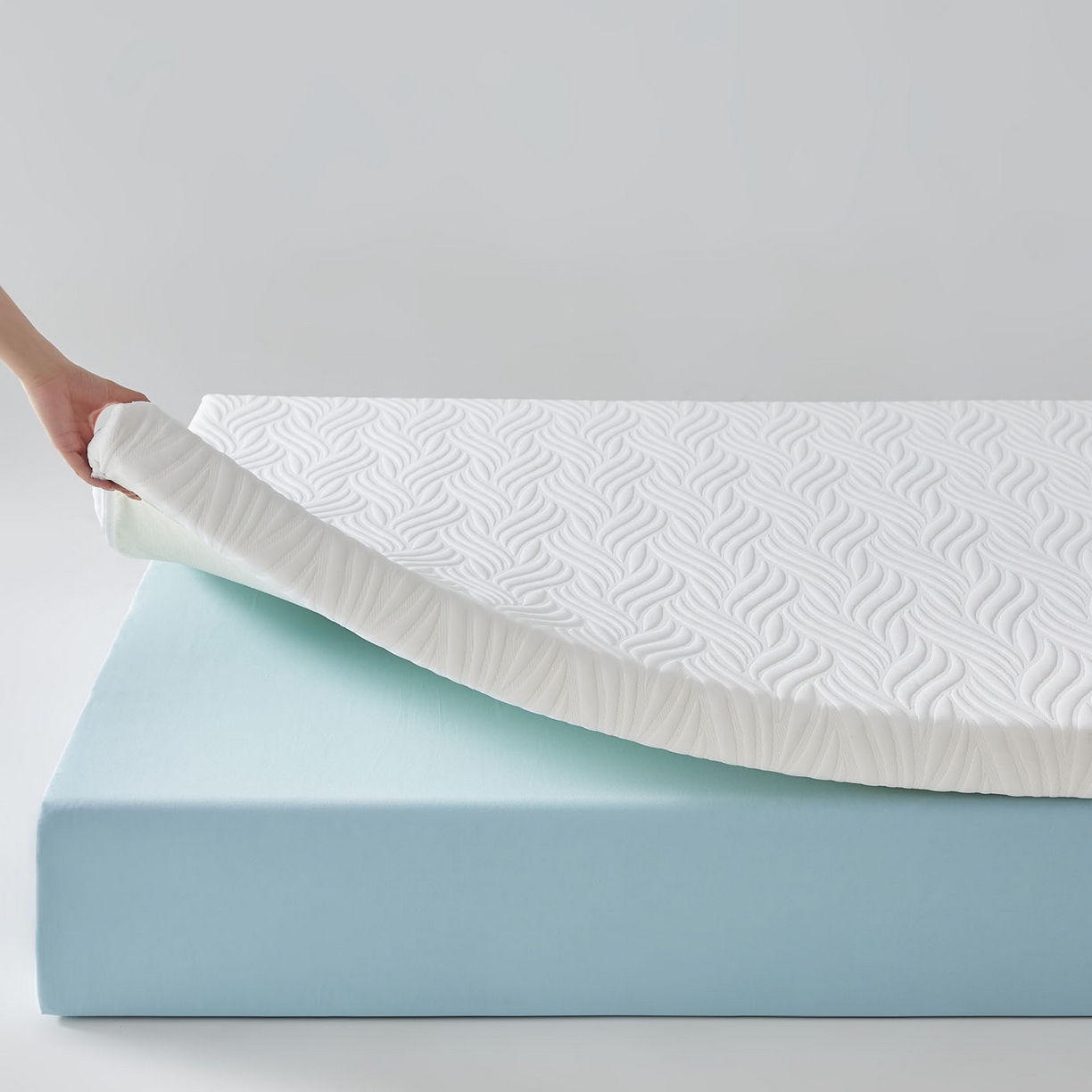 91家纺网 家纺一手货源 找家纺 暖季家纺 2025新款零压深睡眠成人记忆棉针织棉提花床垫 清韵