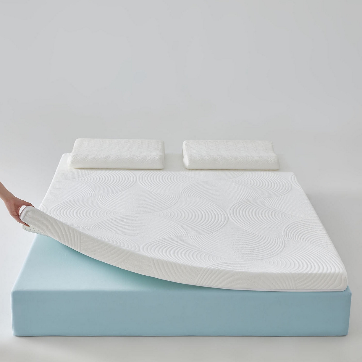 91家纺网 家纺一手货源 找家纺 暖季家纺 2025新款零压深睡眠成人记忆棉针织棉提花床垫 素致