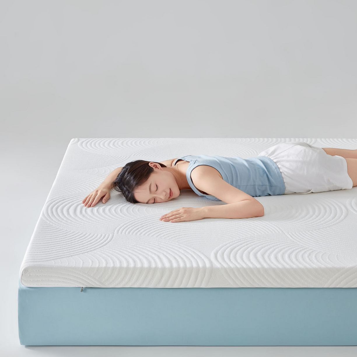 91家纺网 家纺一手货源 找家纺 暖季家纺 2025新款零压深睡眠成人记忆棉针织棉提花床垫 素致