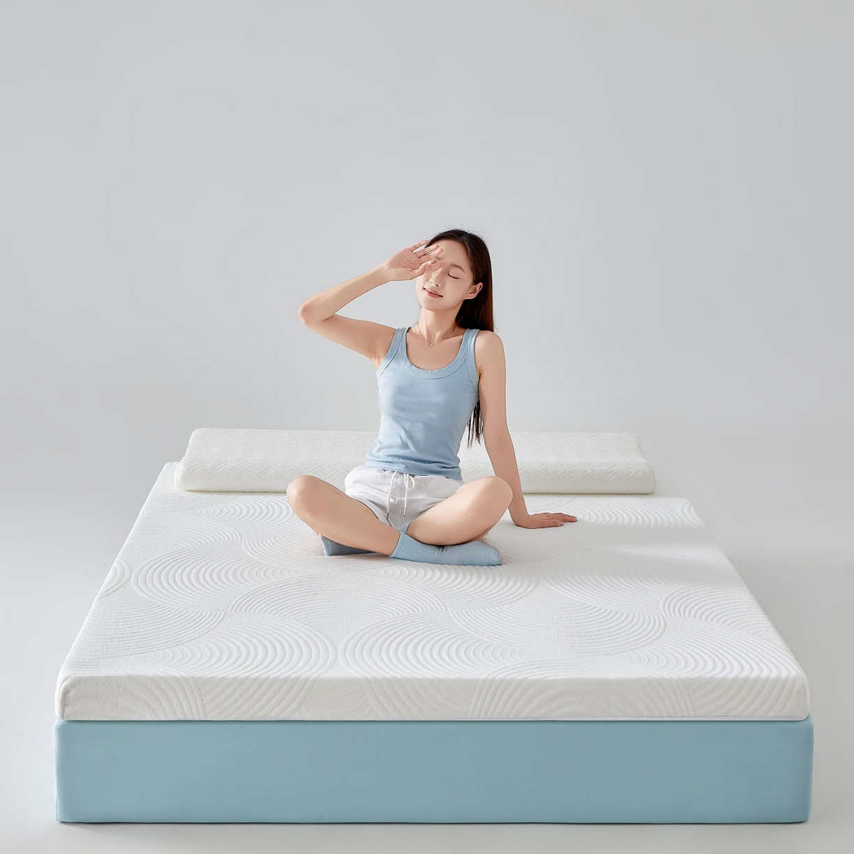 91家纺网 家纺一手货源 找家纺 暖季家纺 2025新款零压深睡眠成人记忆棉针织棉提花床垫 素致