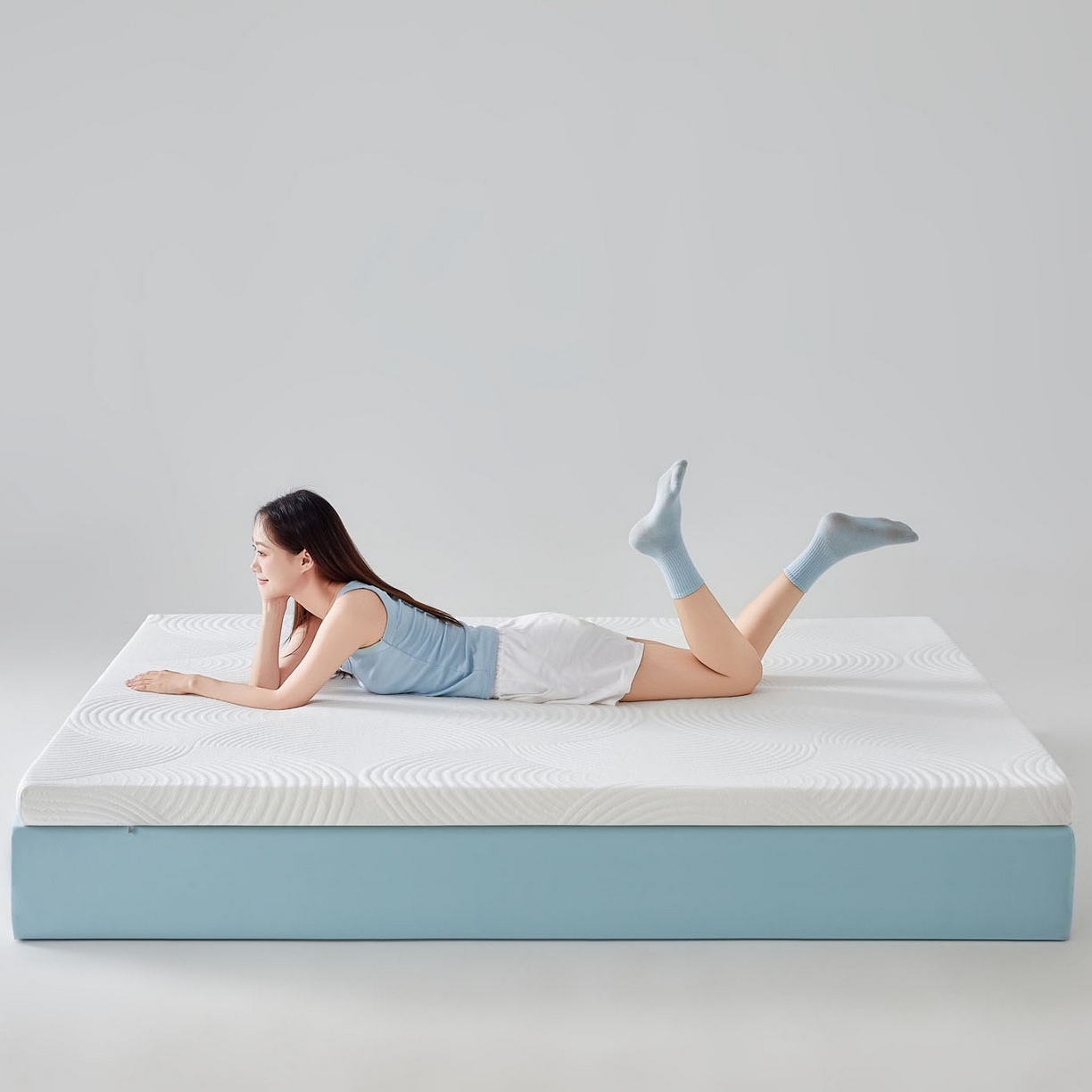 91家纺网 家纺一手货源 找家纺 暖季家纺 2025新款零压深睡眠成人记忆棉针织棉提花床垫 素致