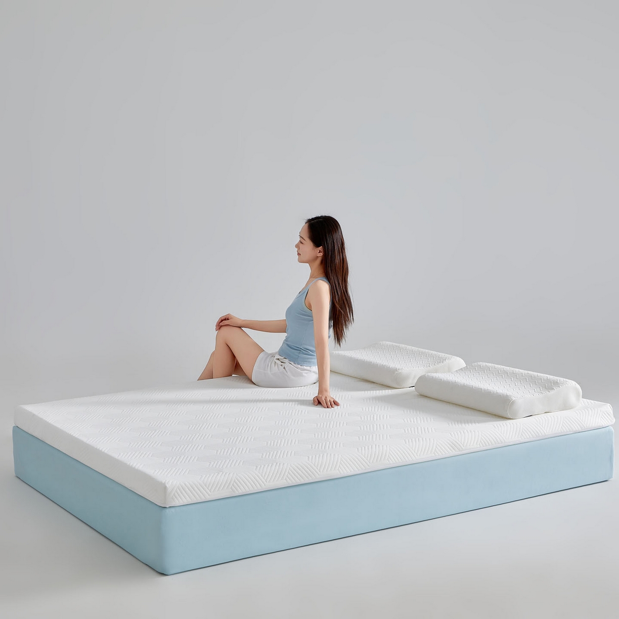 91家纺网 家纺一手货源 找家纺 暖季家纺 2025新款零压深睡眠成人记忆棉针织棉提花床垫 云逸