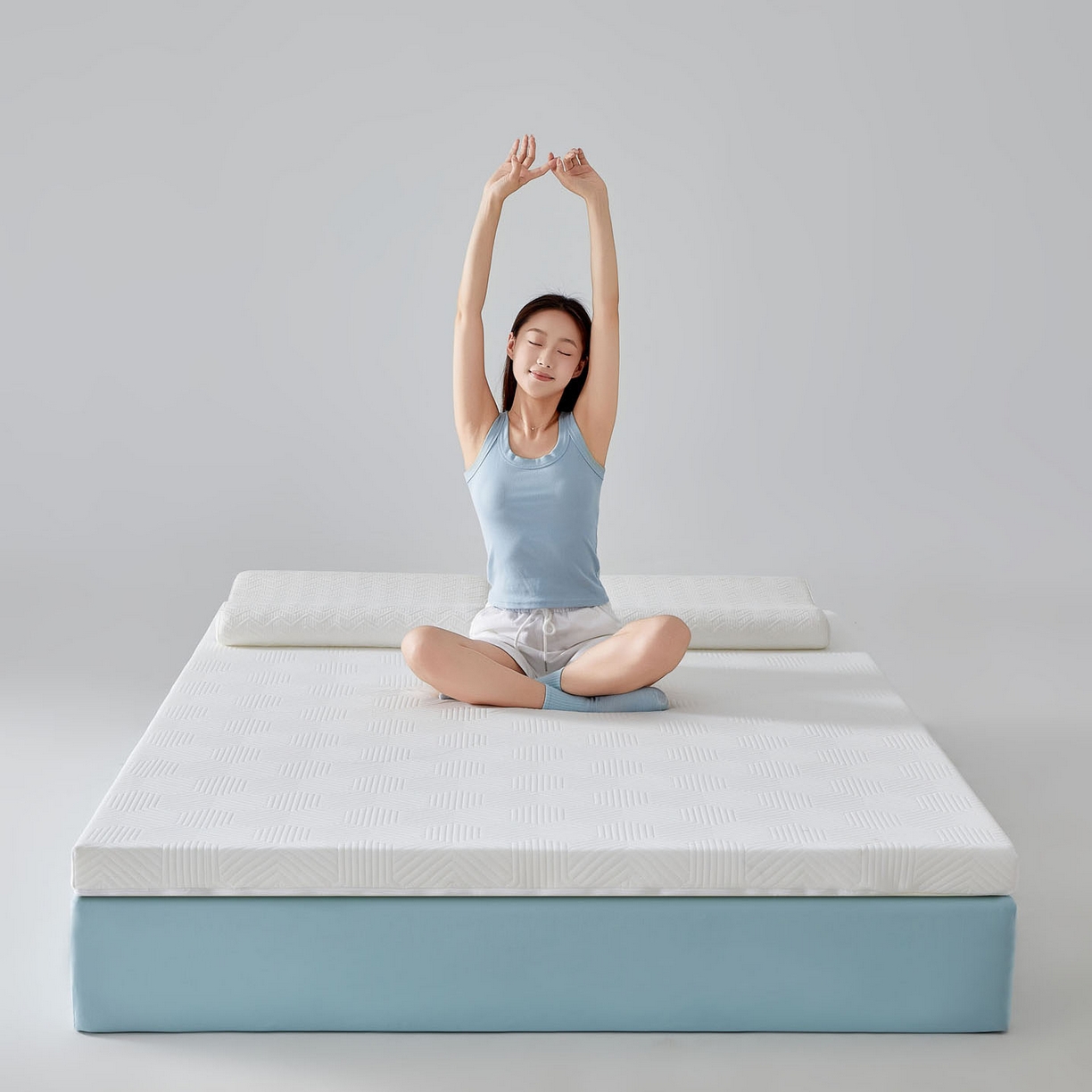 91家纺网 家纺一手货源 找家纺 暖季家纺 2025新款零压深睡眠成人记忆棉针织棉提花床垫 云逸