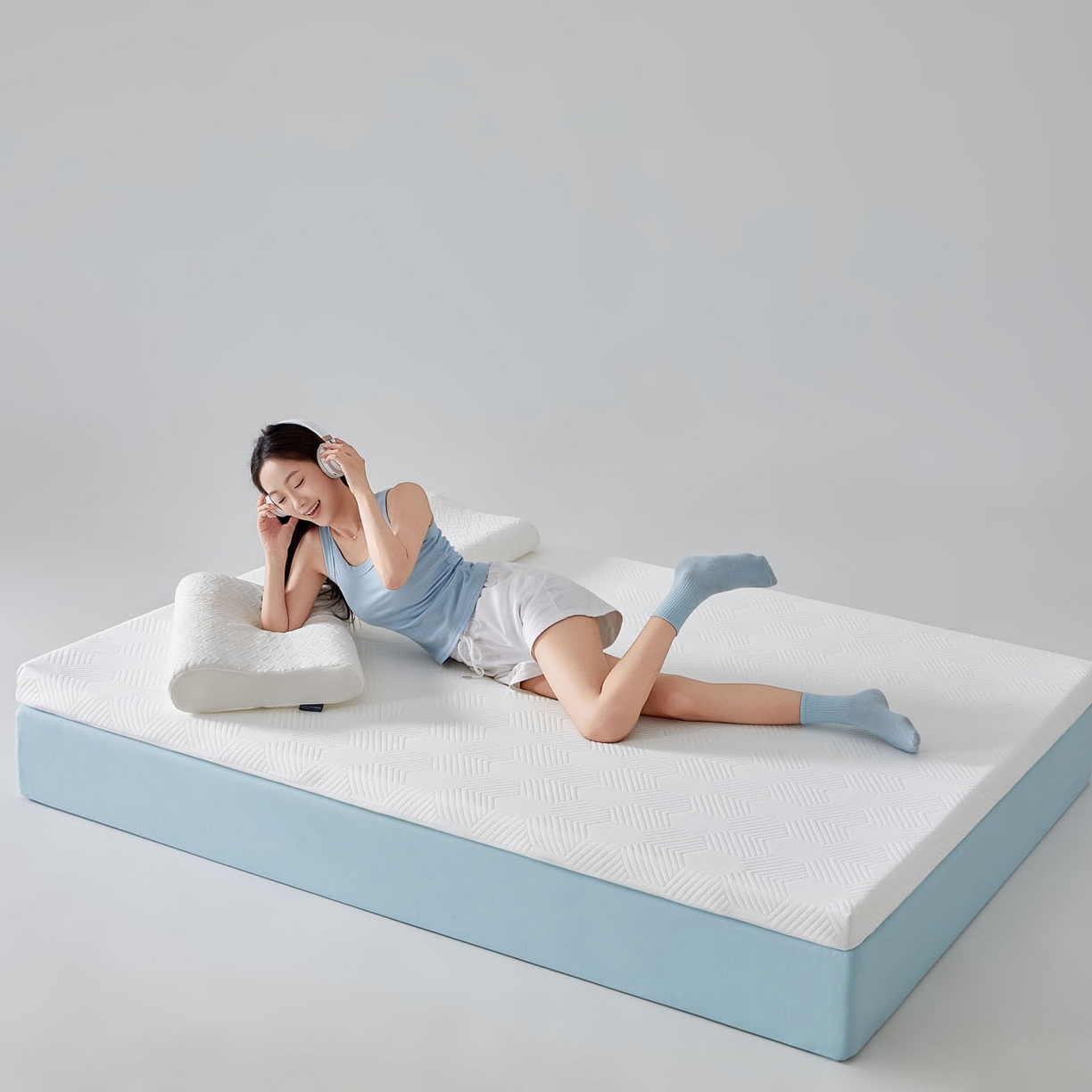 91家纺网 家纺一手货源 找家纺 暖季家纺 2025新款零压深睡眠成人记忆棉针织棉提花床垫 云逸