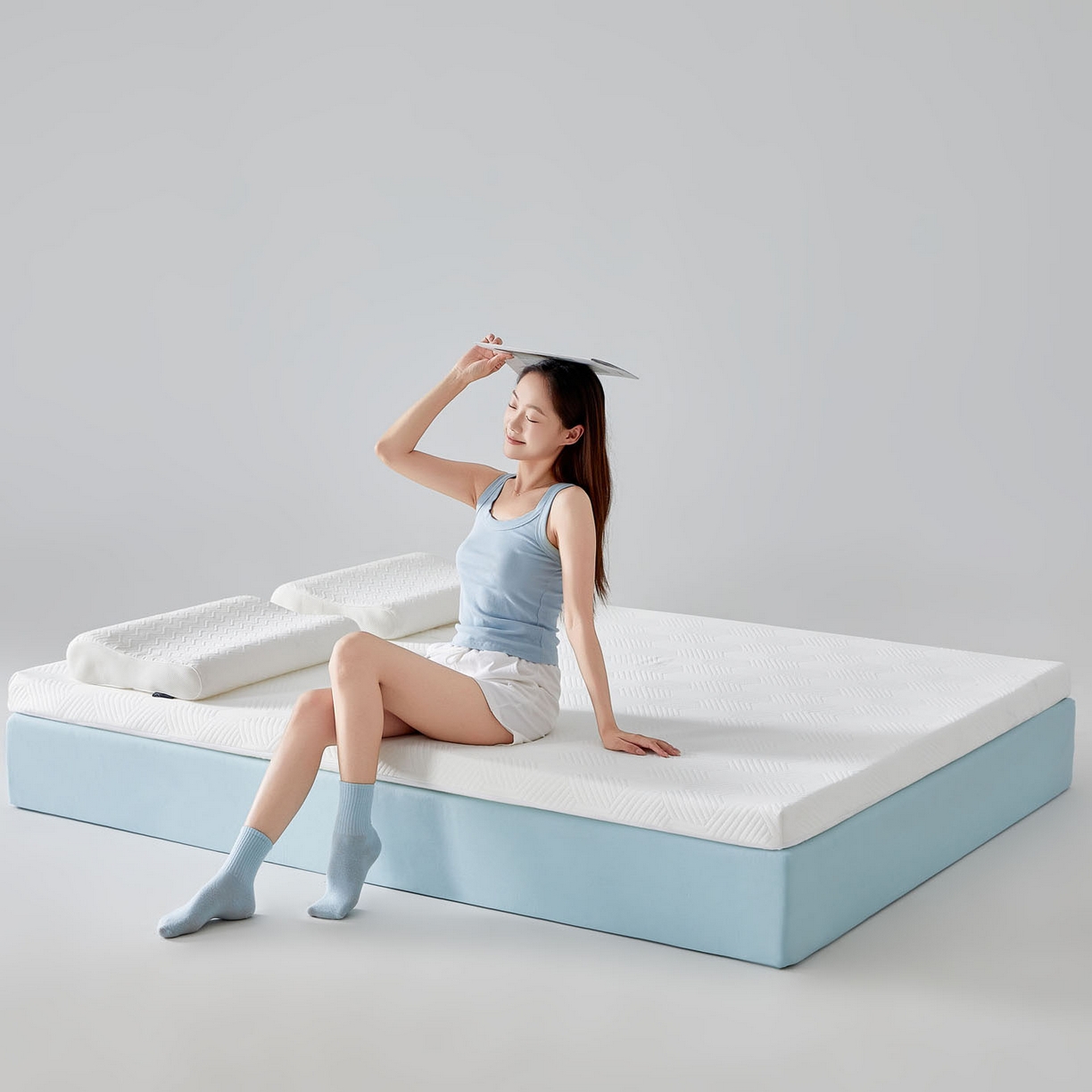 91家纺网 家纺一手货源 找家纺 暖季家纺 2025新款零压深睡眠成人记忆棉针织棉提花床垫 云逸