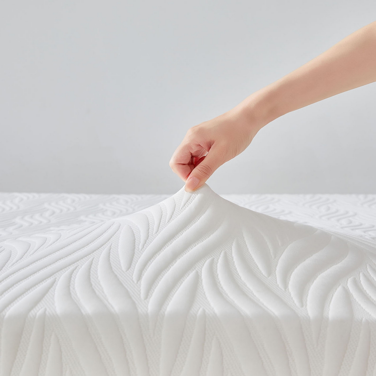 91家纺网 家纺一手货源 找家纺 暖季家纺 2025新款零压深睡眠成人记忆棉针织棉提花床垫 清韵