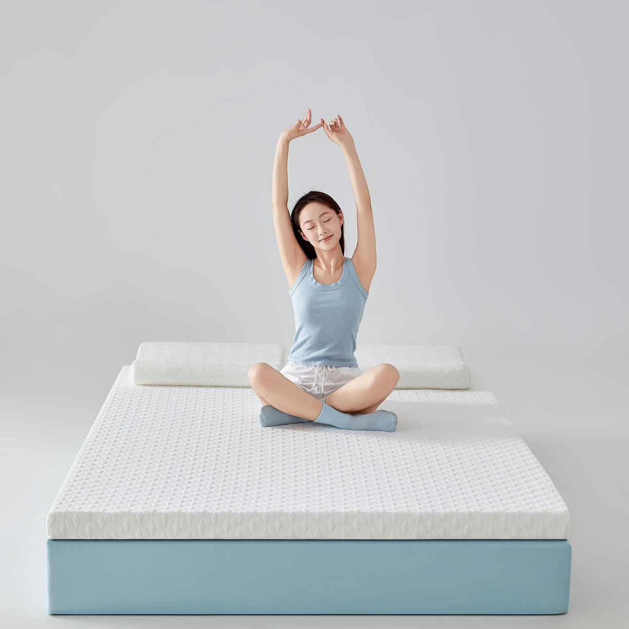 91家纺网 家纺一手货源 找家纺 暖季家纺 2025新款零压深睡眠成人记忆棉针织棉提花床垫 菱悦