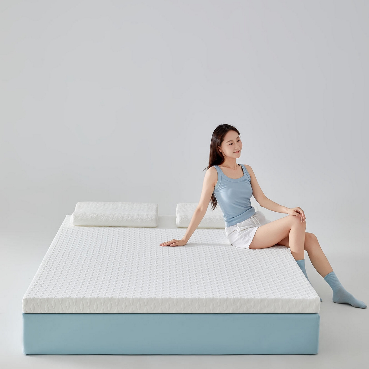 91家纺网 家纺一手货源 找家纺 暖季家纺 2025新款零压深睡眠成人记忆棉针织棉提花床垫 菱悦