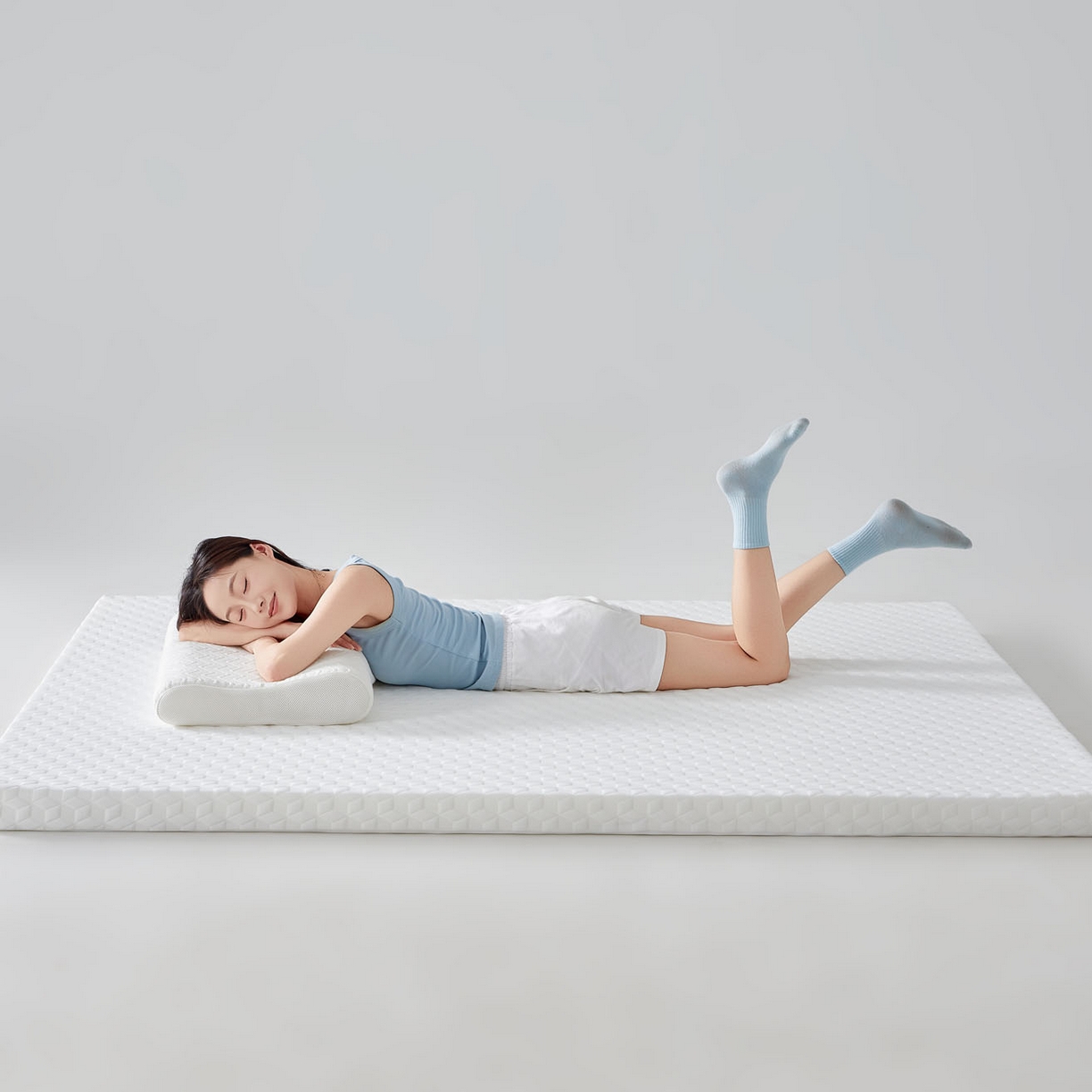 91家纺网 家纺一手货源 找家纺 暖季家纺 2025新款零压深睡眠成人记忆棉针织棉提花床垫 菱悦