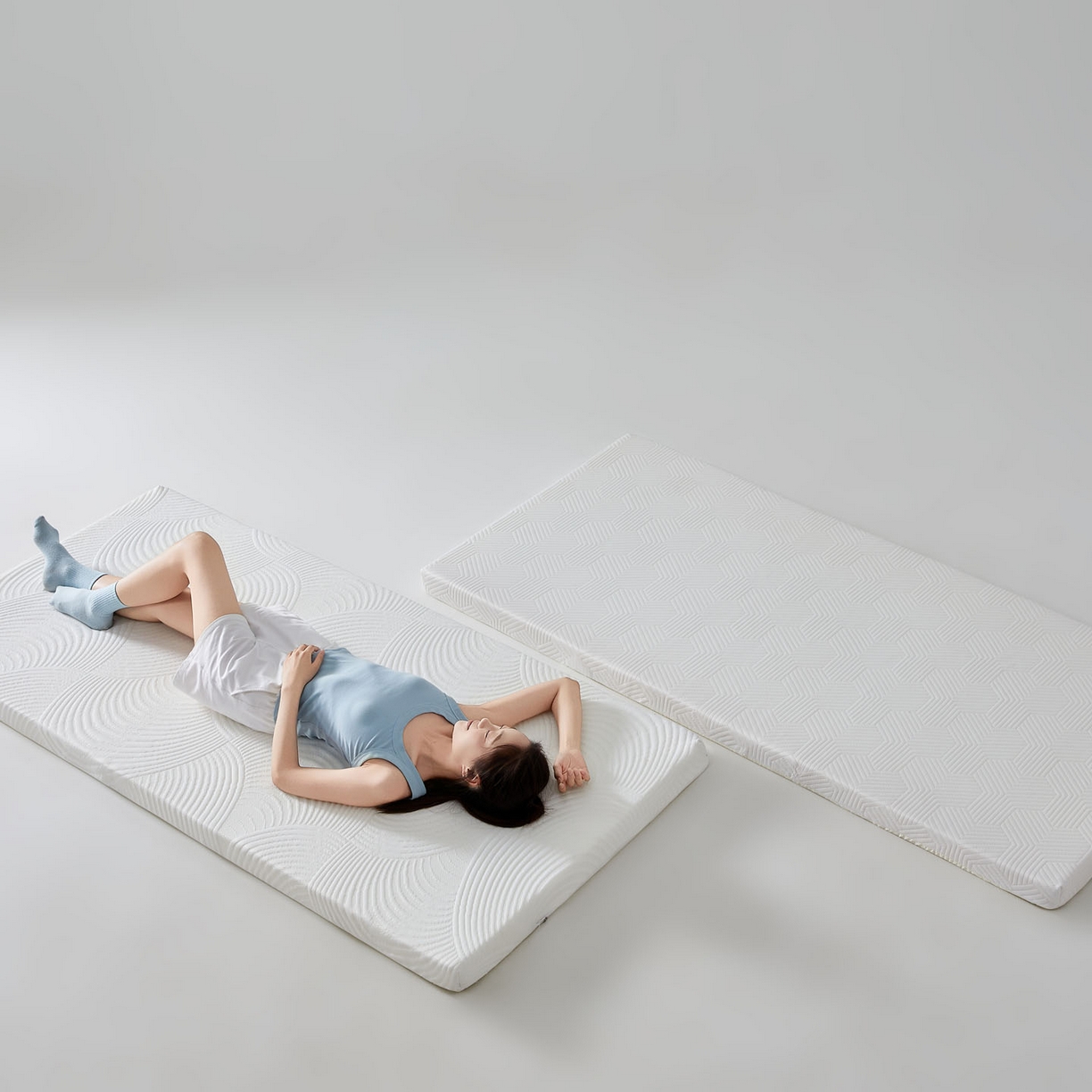 91家纺网 家纺一手货源 找家纺 暖季家纺 2025新款零压深睡眠学生记忆棉针织棉提花床垫 包装+组合图