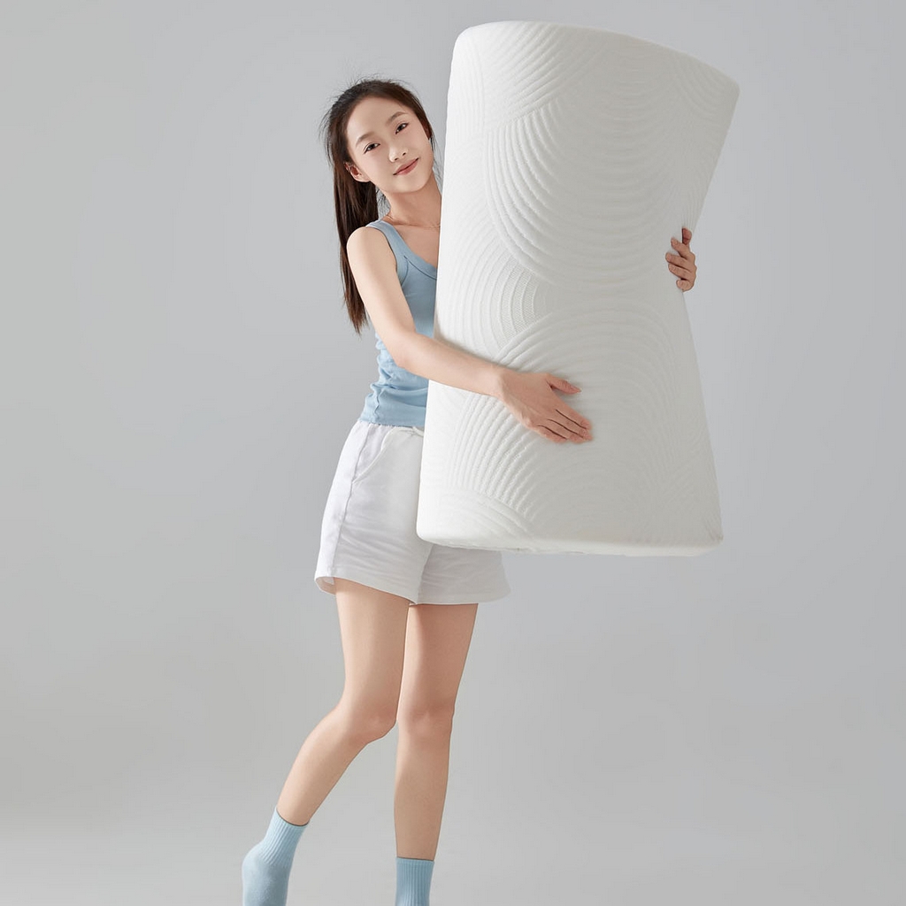 91家纺网 家纺一手货源 找家纺 暖季家纺 2025新款零压深睡眠学生记忆棉针织棉提花床垫 包装+组合图