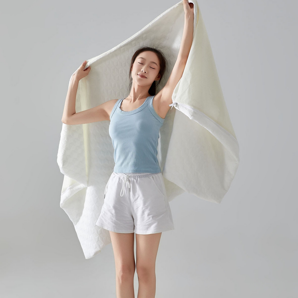 91家纺网 家纺一手货源 找家纺 暖季家纺 2025新款零压深睡眠学生记忆棉针织棉提花床垫 包装+组合图