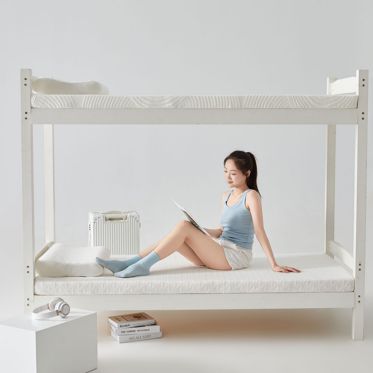 91家纺网 家纺一手货源 找家纺 暖季家纺 2025新款零压深睡眠学生记忆棉针织棉提花床垫 凌悦