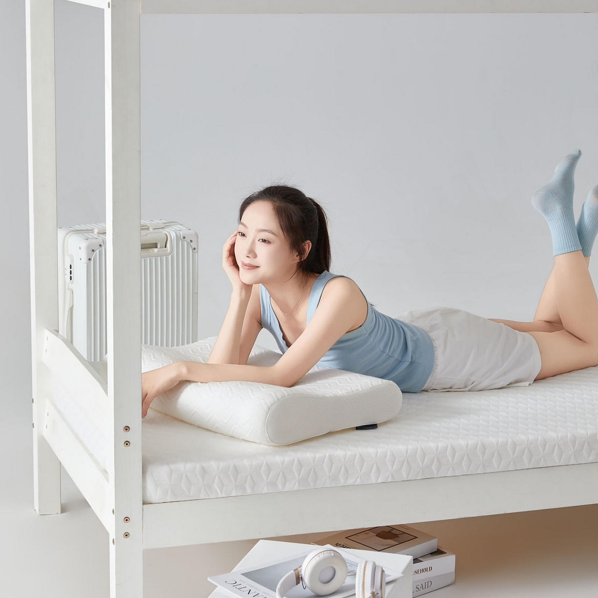 91家纺网 家纺一手货源 找家纺 暖季家纺 2025新款零压深睡眠学生记忆棉针织棉提花床垫 凌悦