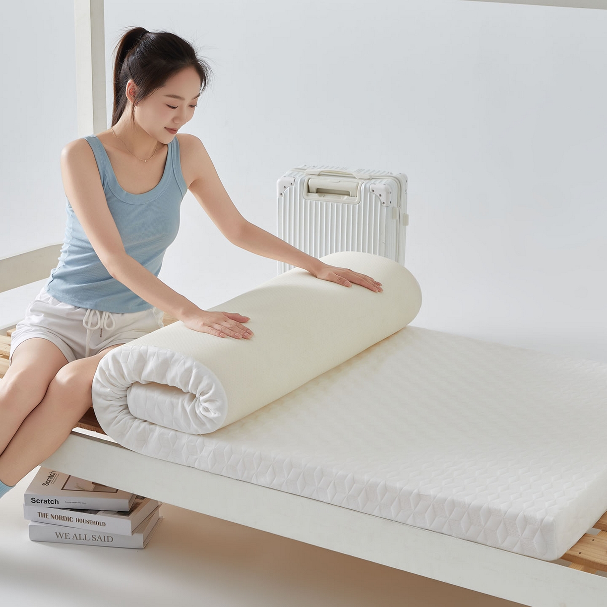 91家纺网 家纺一手货源 找家纺 暖季家纺 2025新款零压深睡眠学生记忆棉针织棉提花床垫 凌悦