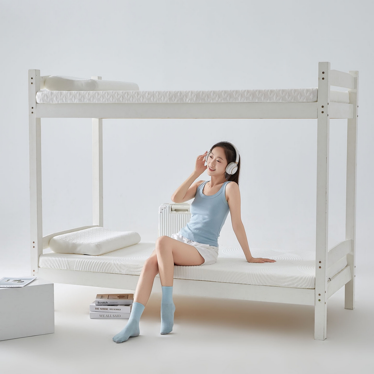 91家纺网 家纺一手货源 找家纺 暖季家纺 2025新款零压深睡眠学生记忆棉针织棉提花床垫 清韵