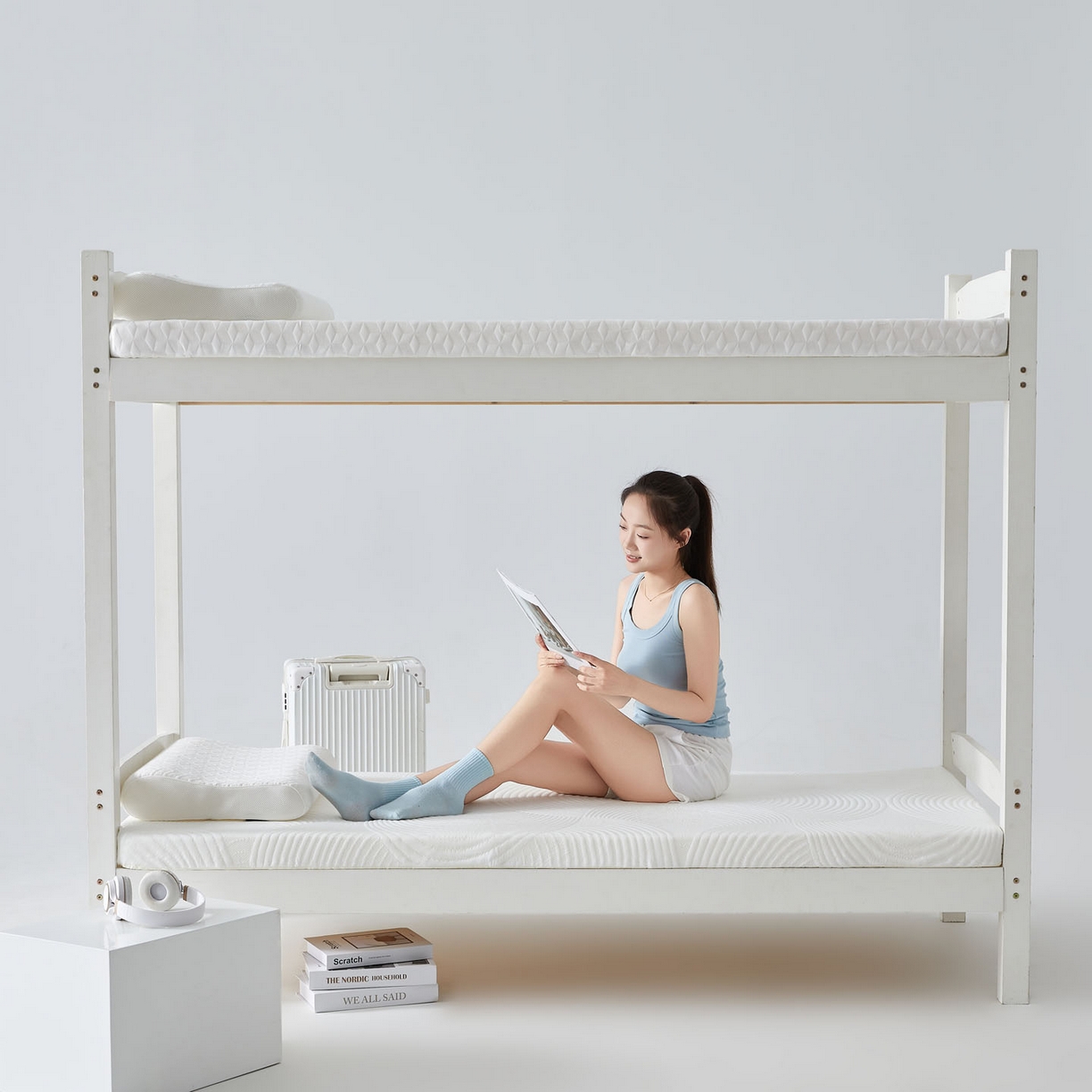 91家纺网 家纺一手货源 找家纺 暖季家纺 2025新款零压深睡眠学生记忆棉针织棉提花床垫 清韵