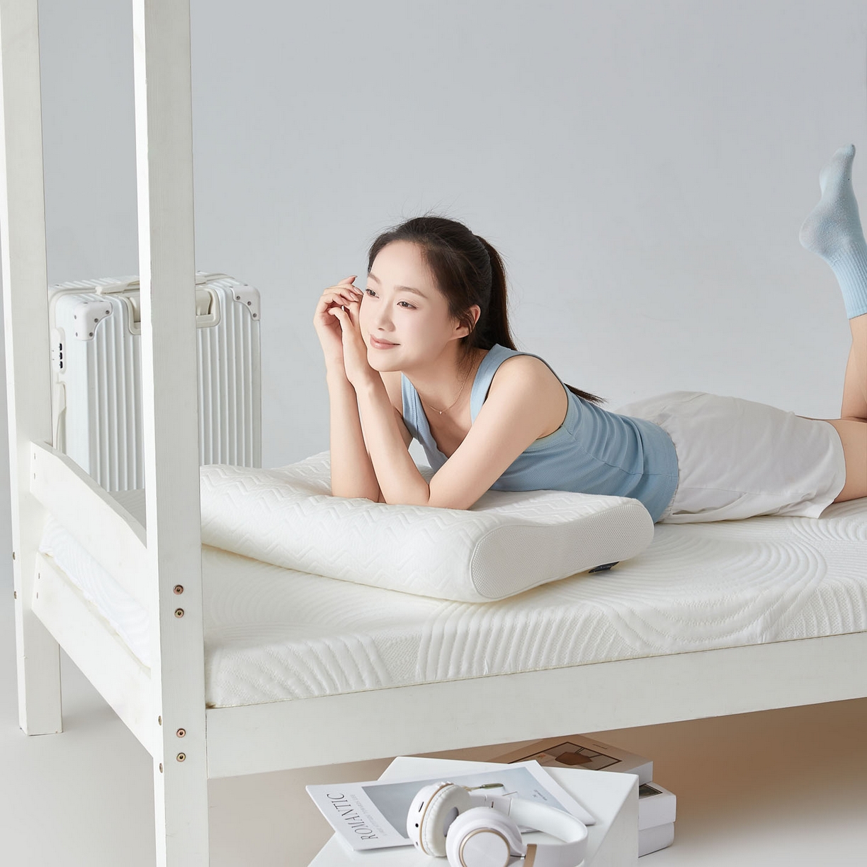 91家纺网 家纺一手货源 找家纺 暖季家纺 2025新款零压深睡眠学生记忆棉针织棉提花床垫 清韵