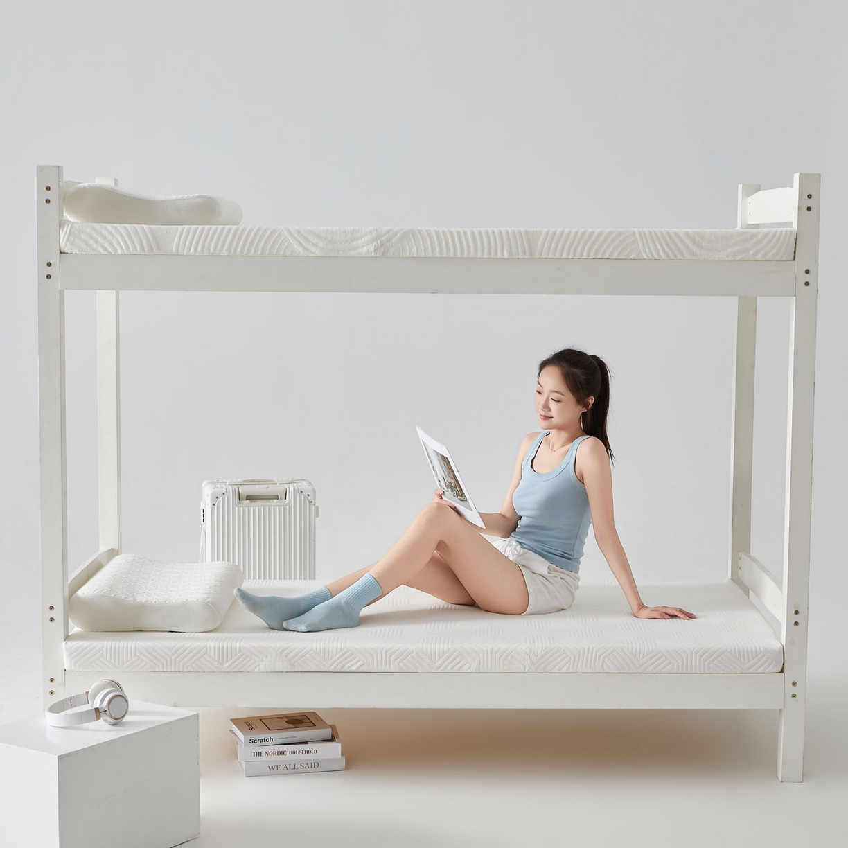 91家纺网 家纺一手货源 找家纺 暖季家纺 2025新款零压深睡眠学生记忆棉针织棉提花床垫 云逸