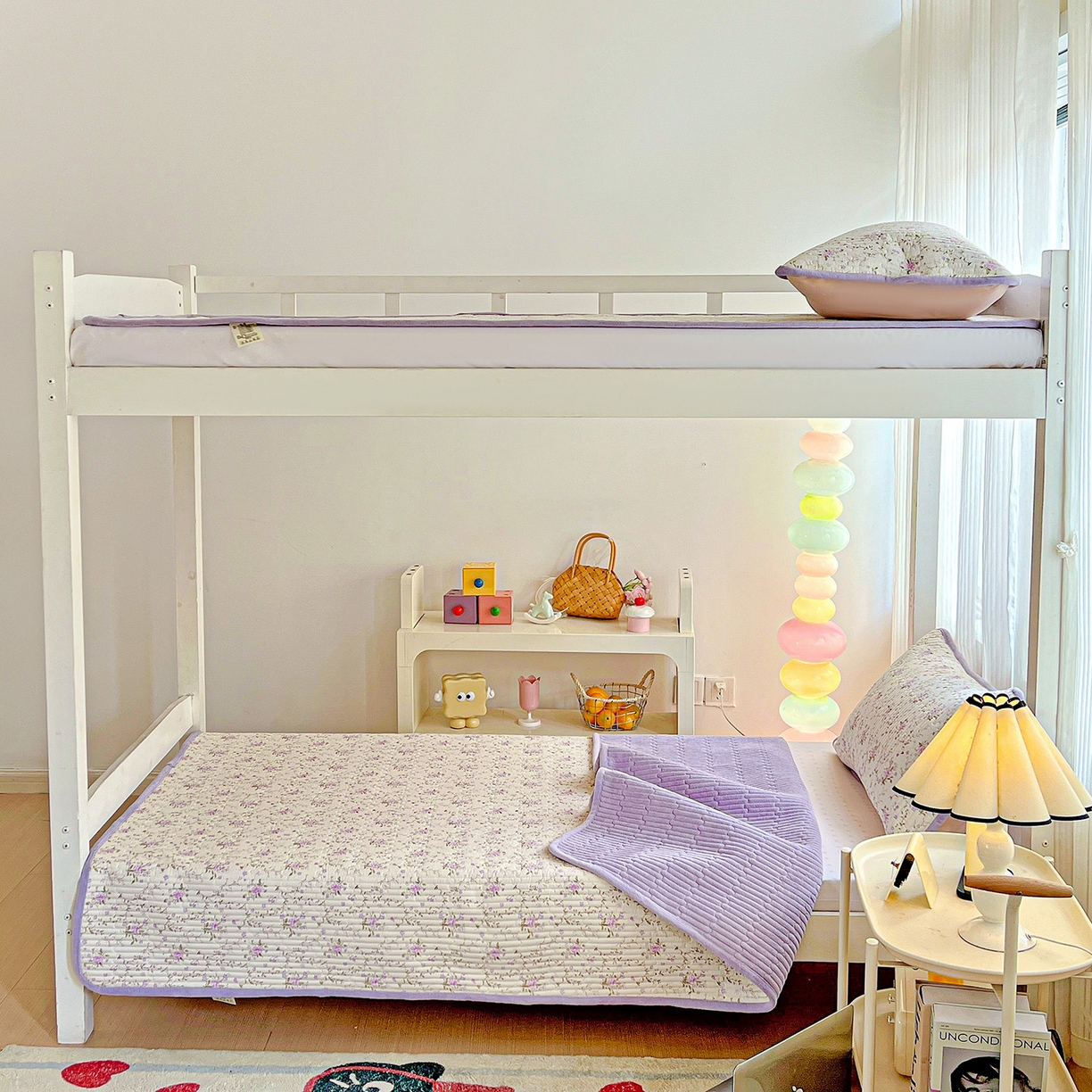 91家纺网 家纺一手货源 找家纺 恒尚居 2025新款学生床盖纯棉牛奶绒正反两用夹棉床单床垫-秋冬款-四季通用【系列一】 熏衣紫【A纯棉-B宝宝绒】