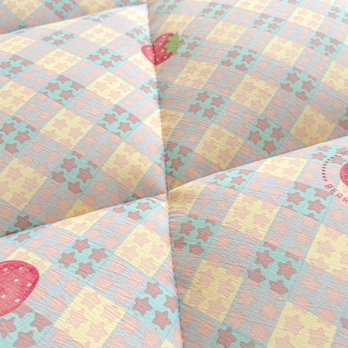 91家纺网 家纺一手货源 找家纺 贝扬思家纺 2025新款云感双层纱软床垫床褥 草莓格格