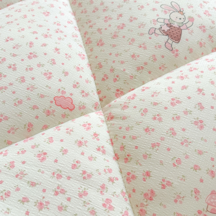 91家纺网 家纺一手货源 找家纺 贝扬思家纺 2025新款云感双层纱软床垫床褥 软萌小兔