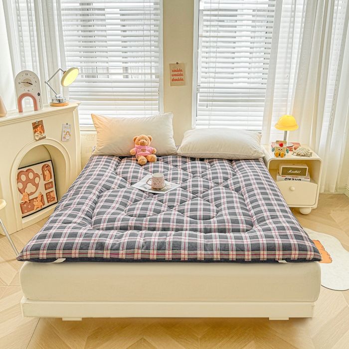 91家纺网 家纺一手货源 找家纺 贝扬思家纺 2025新款云感双层纱软床垫床褥 宇宙