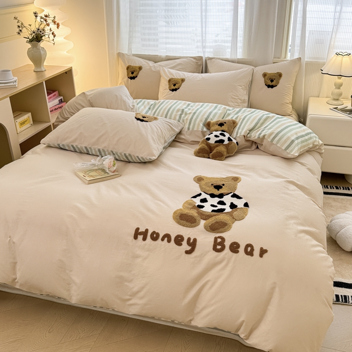 91家纺网 家纺一手货源 找家纺 （总）寐居家纺 2025新款全棉纯棉13372毛巾绣四件套