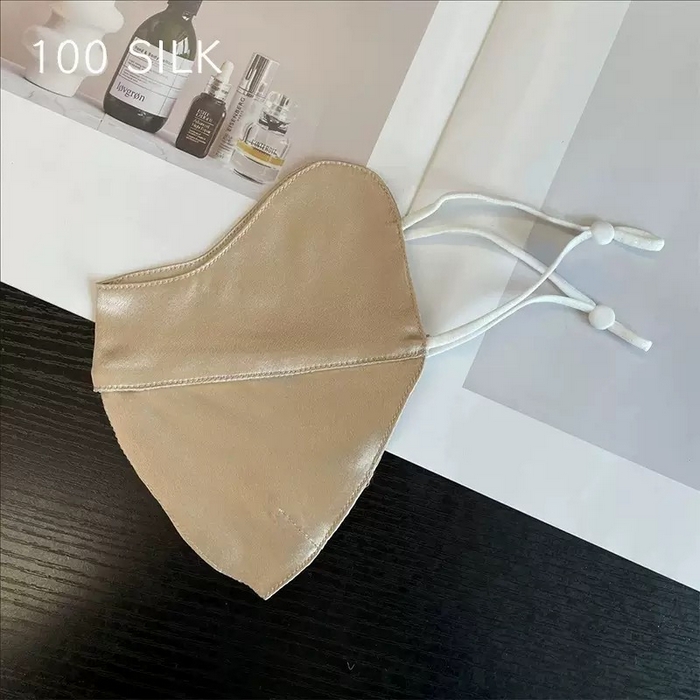 91家纺网 家纺一手货源 找家纺 蚕云阁蚕丝家居 2025新款夏季真丝立体口罩女防晒透气护眼角面罩桑蚕丝遮阳防紫外线 香槟金 