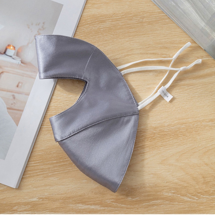 91家纺网 家纺一手货源 找家纺 蚕云阁蚕丝家居 2025新款100%桑蚕丝全脸真丝防晒面罩 深灰 