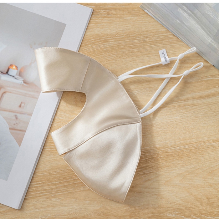 蚕云阁蚕丝家居 2025新款100%桑蚕丝全脸真丝防晒面罩 香槟色 