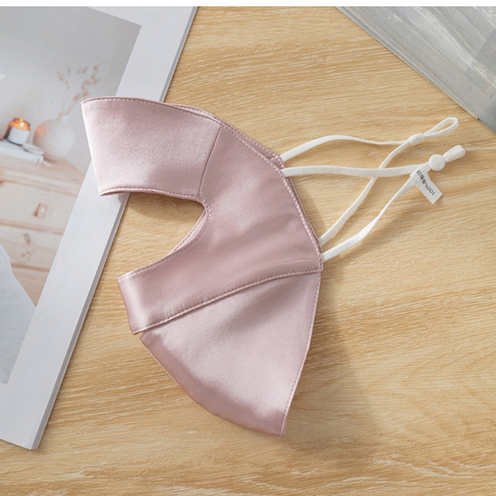 蚕云阁蚕丝家居 2025新款100%桑蚕丝全脸真丝防晒面罩 豆沙粉 