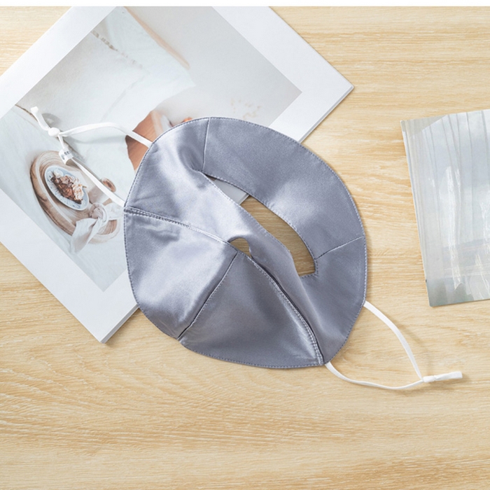 91家纺网 家纺一手货源 找家纺 蚕云阁蚕丝家居 2025新款100%桑蚕丝全脸真丝防晒面罩 银灰色 