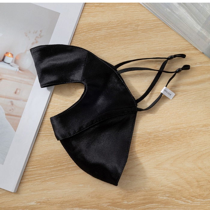 91家纺网 家纺一手货源 找家纺 蚕云阁蚕丝家居 2025新款100%桑蚕丝全脸真丝防晒面罩 黑色 