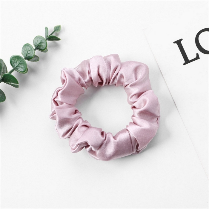 蚕云阁蚕丝家居 2025新款2.5㎝缎面真丝发圈 莲花粉 