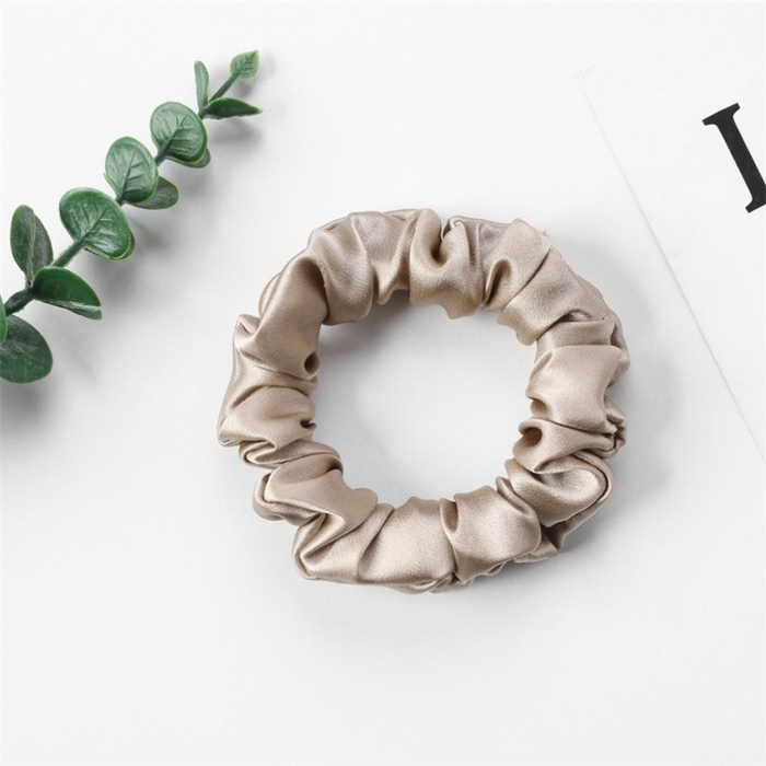 蚕云阁蚕丝家居 2025新款2.5㎝缎面真丝发圈 香槟金 