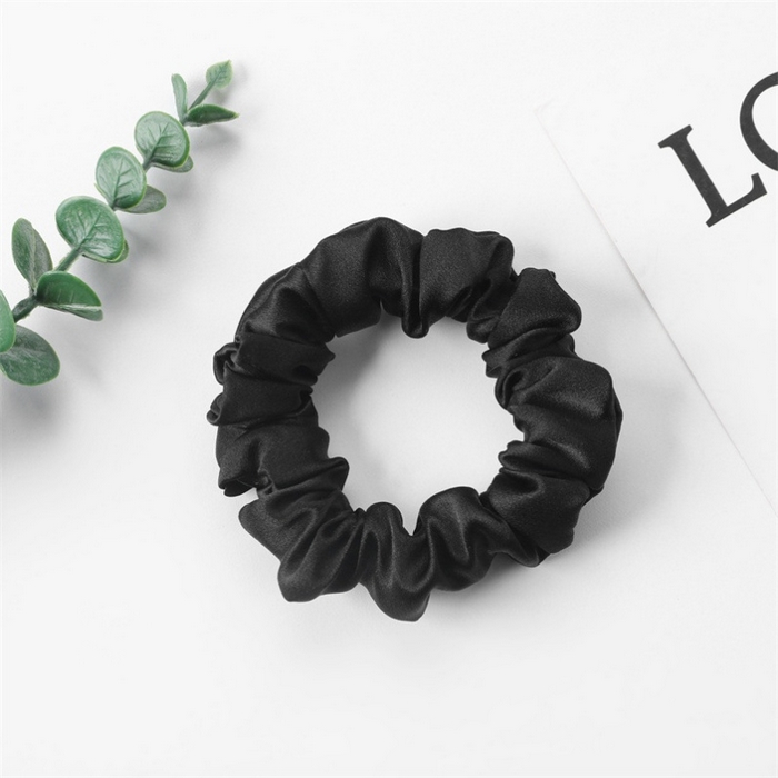 蚕云阁蚕丝家居 2025新款2.5㎝缎面真丝发圈 黑色 
