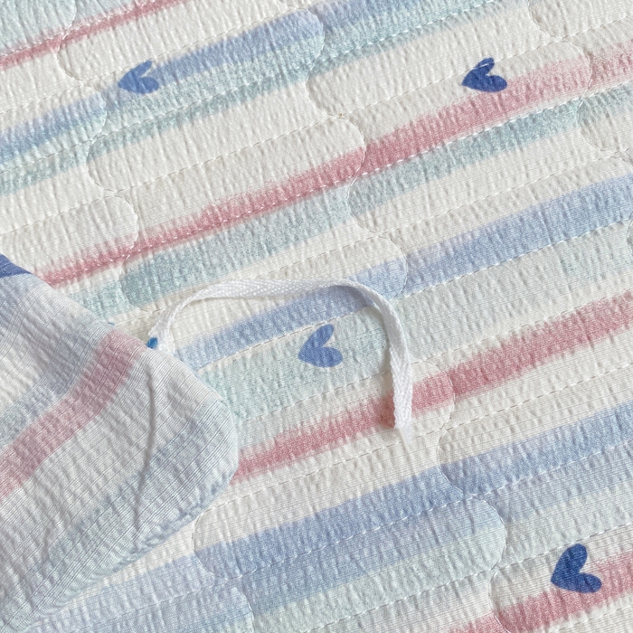 91家纺网 家纺一手货源 找家纺 梦可莱家居 2025新款木棉床盖四件套 爱心兰