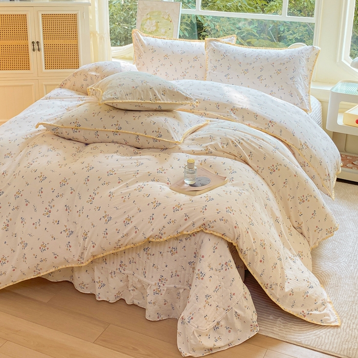 梦可莱家居 2025新款木棉床盖四件套 丁香花