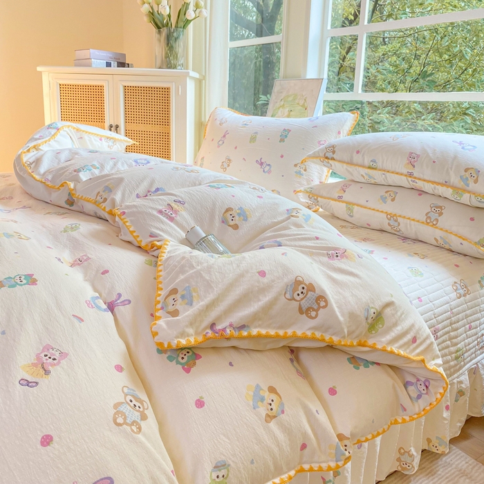 91家纺网 家纺一手货源 找家纺 梦可莱家居 2025新款木棉床盖四件套 动漫卡通