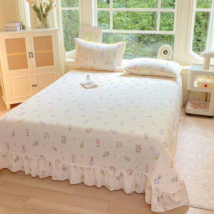 91家纺网 家纺一手货源 找家纺 梦可莱家居 2025新款木棉床盖四件套 动漫卡通