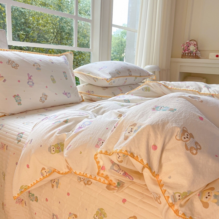 91家纺网 家纺一手货源 找家纺 梦可莱家居 2025新款木棉床盖四件套 动漫卡通